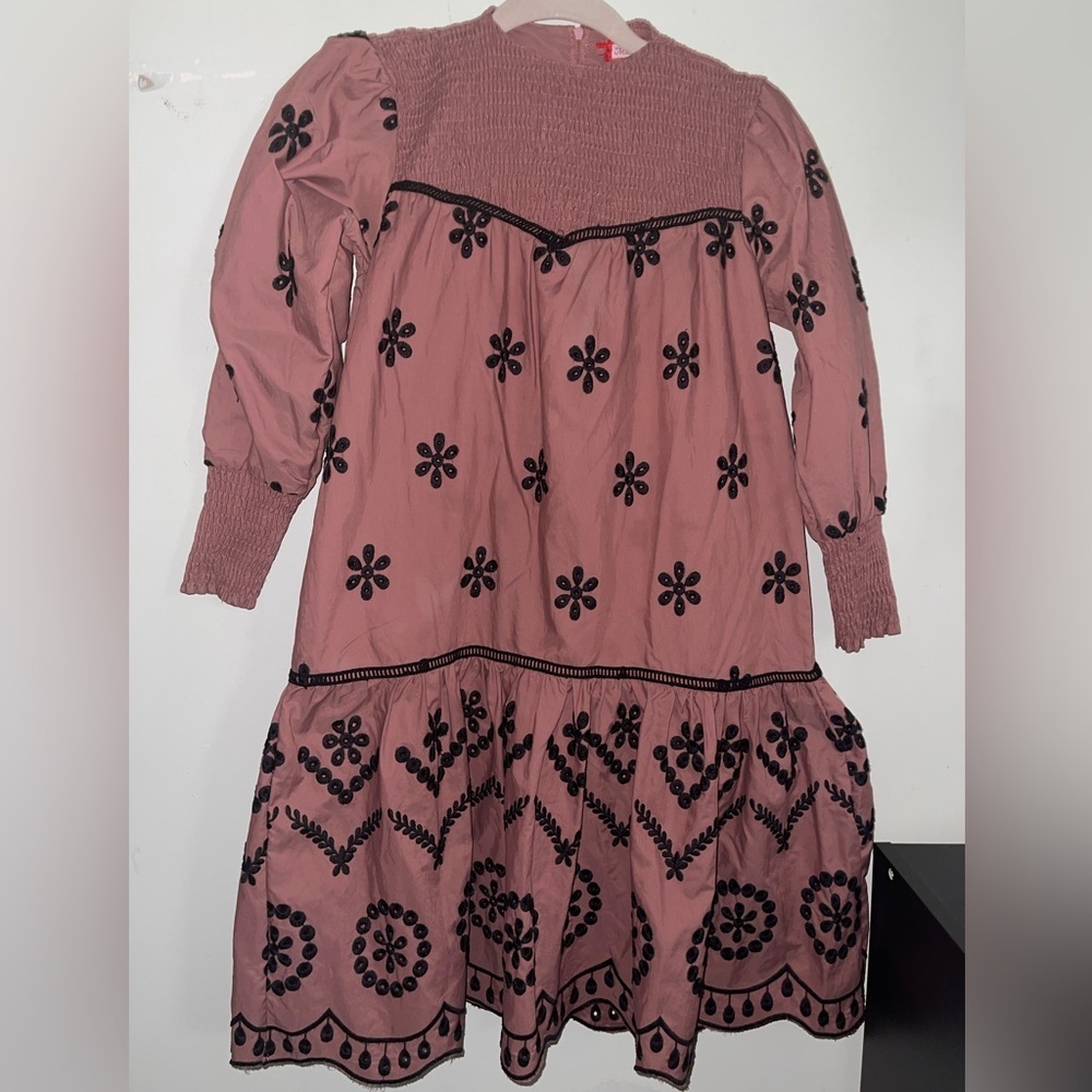 Beautiful Tiered Floral Eyelet Girls Dress - Picture 10 of 13